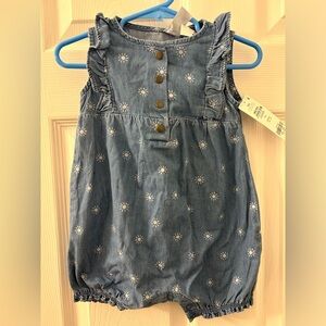 Carters denim color one piece baby 12 month